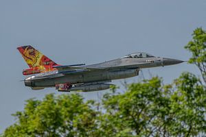 Un très beau dragon frison est attaché à la queue d'un F-16 néerlandais à l'occasion de la fin proch