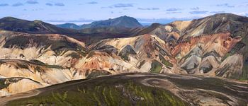 Landmannalaugar  Panoramablick vom  Brennisteinsalda-Gipfel, Eis