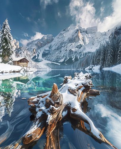 Winter view over the lake