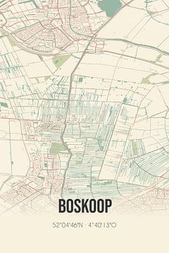 Vintage map of Boskoop (South Holland) by Rezona