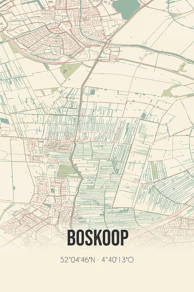 Vintage map of Boskoop (South Holland) by Prints of Place
