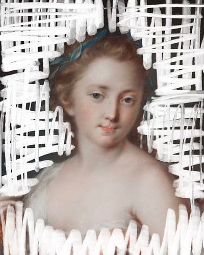 Portrait of young woman, original 16th century, by Rosalba Giovanna Carriera with shading