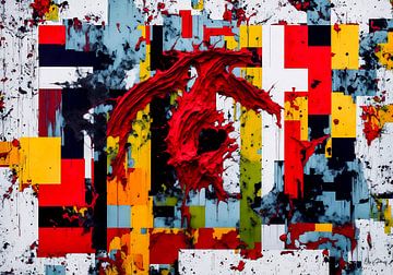 "Color Splash VI" Kleurrijk abstract schilderij van Pitkovskiy Photography|ART