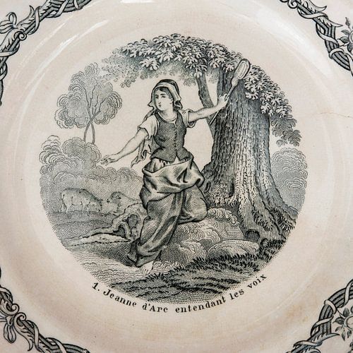 Nationale heldin detail  in oud frans bordje