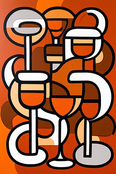 Design cubiste avec verres à vin par Imperial Art House