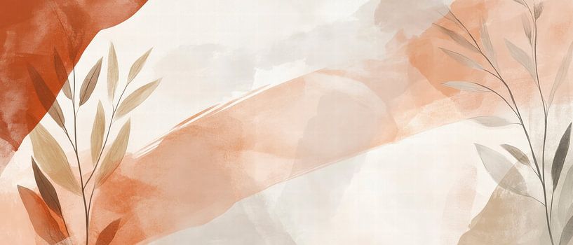 Soft watercolours with plant motifs by Poster Art Shop