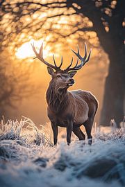 Deer in sunset nature by Imperial Art House