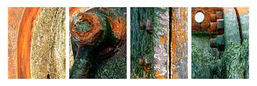 Collage industriel vert et orange sur Sia Windig