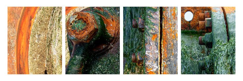 Collage industriel vert et orange par Sia Windig