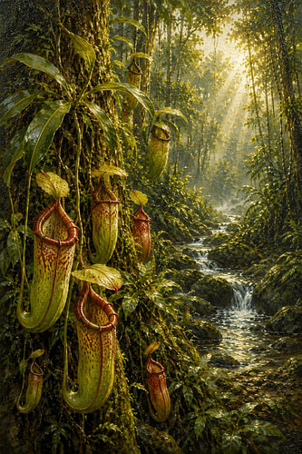 Tropische bekerplant (Nepenthes) – De vleesetende schat van het regenwoud in Indonesië'