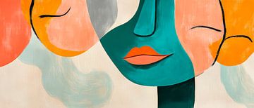 Faces in a play of colours - modern and abstract by Poster Art Shop