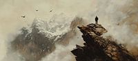 Berglandschap Schilderij | Ethereal Peaks van Abstract Schilderij thumbnail