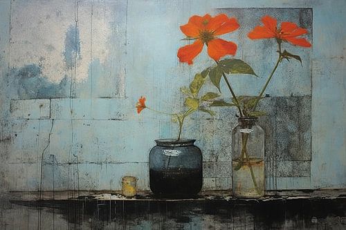 Imprimés botaniques | Tranquillité grise | Peinture florale