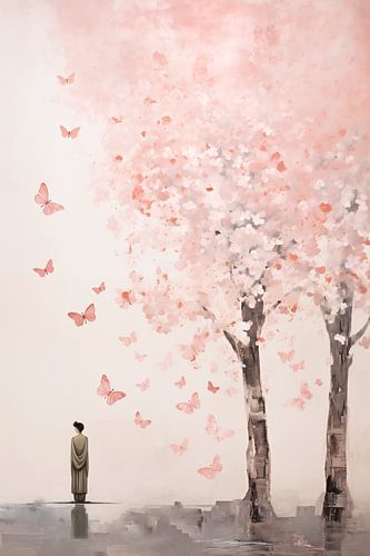 Japandi, Butterfly Tree V by Caroline Guerain