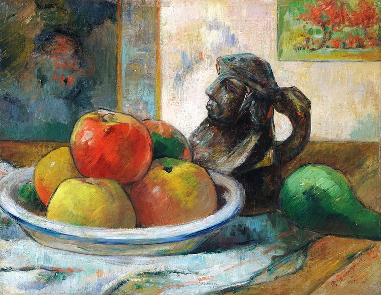 Paul Gauguin, Stilleven met appels, peren en keramiek,1889 van Atelier Liesjes