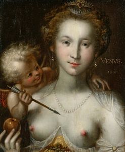 Vénus et Cupidon, Pieter Isaacsz.