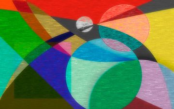 Kleuren abstract met cirkels van Corinne Welp