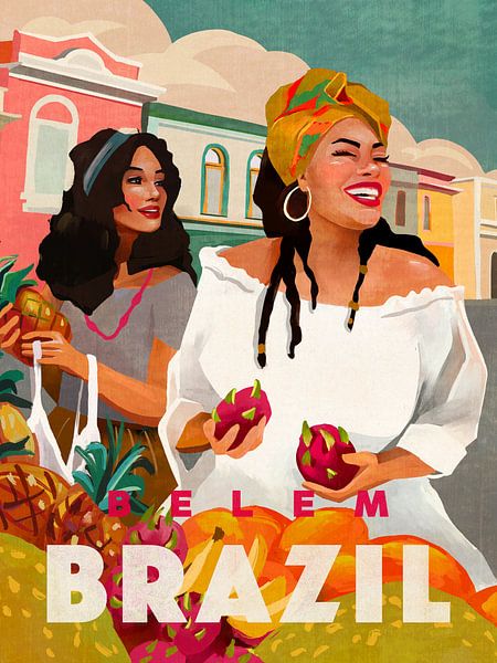 Belem Brazil Colorful Travel Art by The Whiskey Ginger