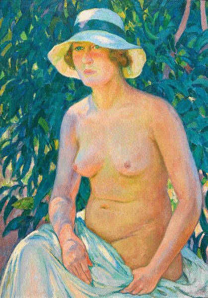 Female nude with Panama, theo van rysselberghe, 1924 by Atelier Liesjes