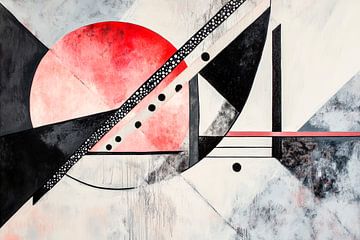 Geometric play with red and black by Poster Art Shop