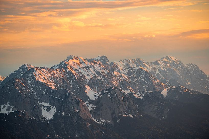 Sunset over the Karwendel by Leo Schindzielorz