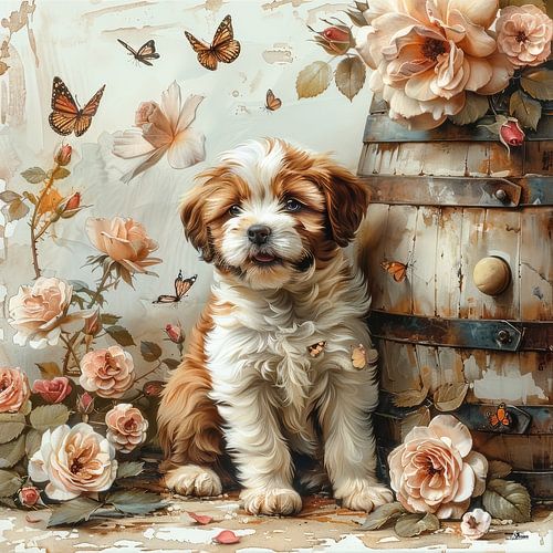 honden-katten-vogels-wijnvat-vlinders-bloemen