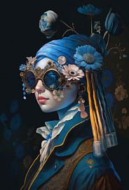 Girl with the Blue Flowers by Jacqueline D