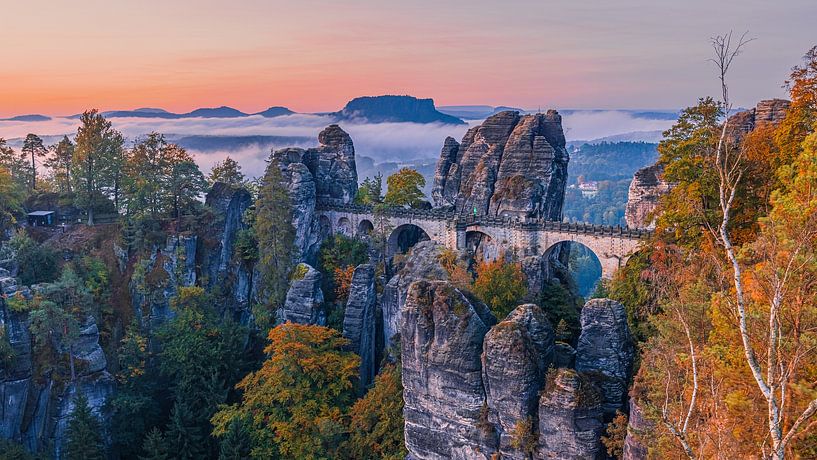 Zonsopkomst bij de Bastei van Henk Meijer Photography