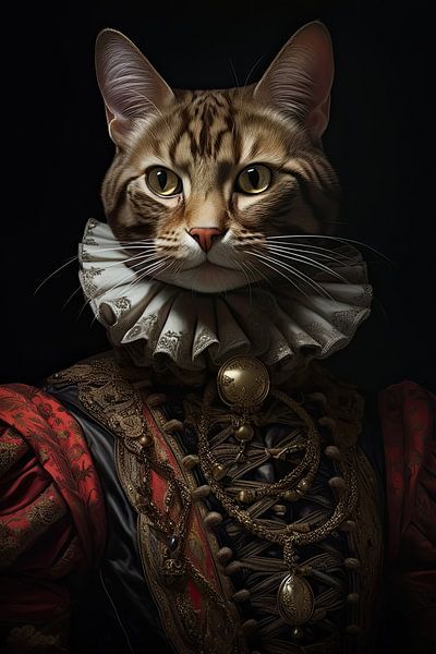 Cat in medieval clothing by Wall Wonder