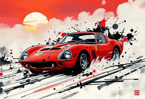 Ferrari 250 GTO - Red Sky Reverie Japanse kunst