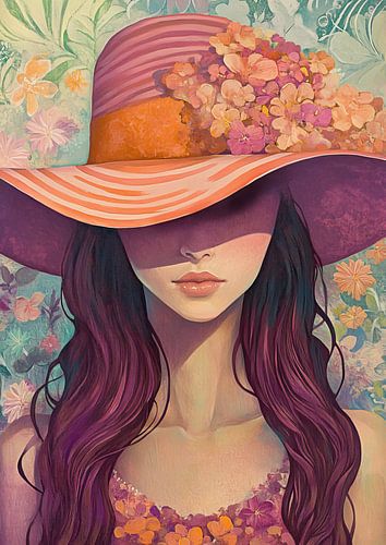 Woman with Hat | Woman with Flower Hat by Zen and More