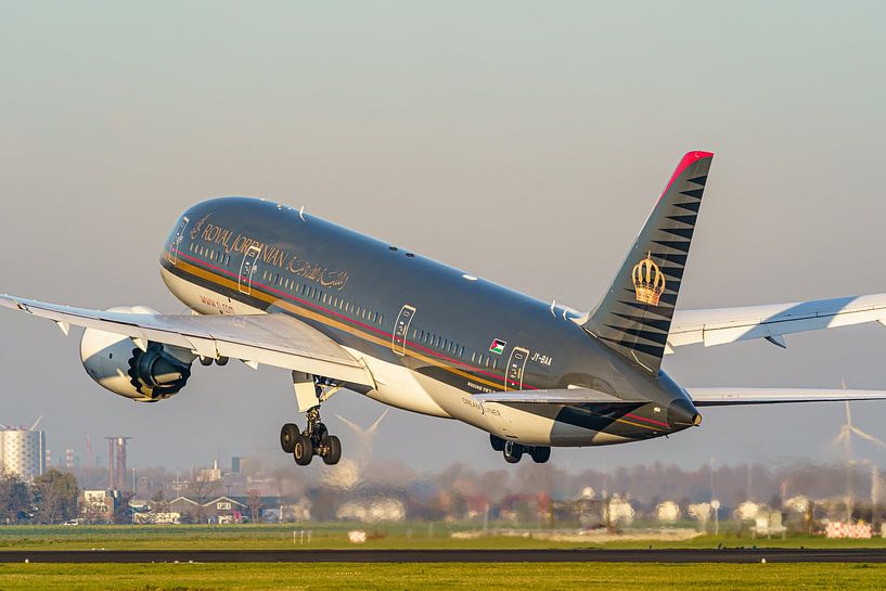Take-off Royal Jordanian Boeing 787 Dreamliner. by Jaap van den Berg
