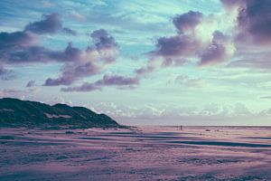 Cloudy sky on the beach at Paal 7 on Terschelling No. 2 by Alex Hamstra