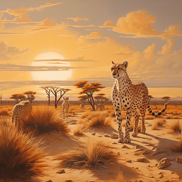 Guépards dans la savane par TheXclusive Art