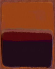 Moderne abstracte kunst in terra, bruin, paars van Dina Dankers