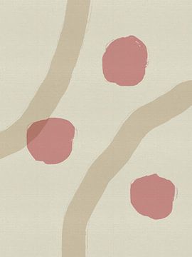 Minimalistische abstracte vormen en lijnen in zachte pasteltinten