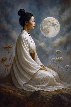 Japandi - In het Moment van de Maan van GᎥรєlค Art Ŧ๏г Y๏ย