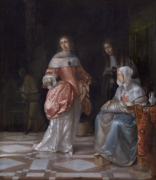 Visite de maternité, Eglon van der Neer, 1664