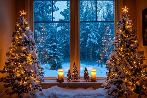Winterliche Fensteransicht