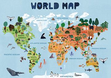 Weltkarte für Kinder, jotadejai  von 1x