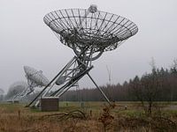 Radio telescope in nature photographed