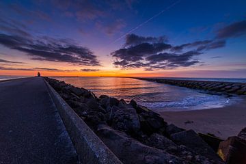 overview on the pier after sunset by peterheinspictures
