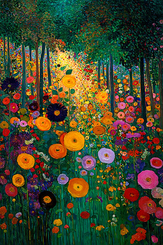 Blumenwald B, Stil: Klimt
