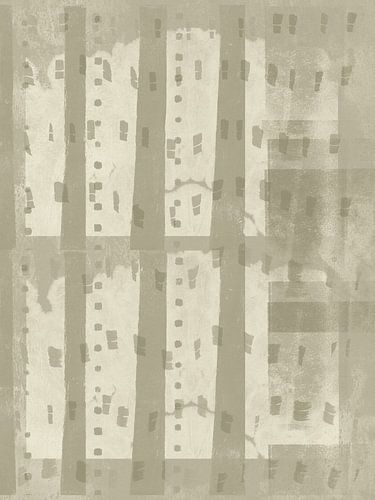 Motif abstrait neutre. Formes en taupe clair et blanc.
