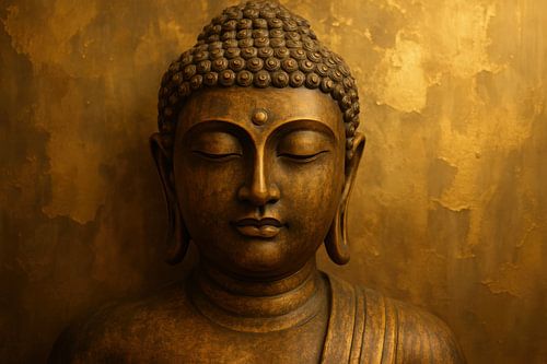Kalme Boeddha in warme tinten