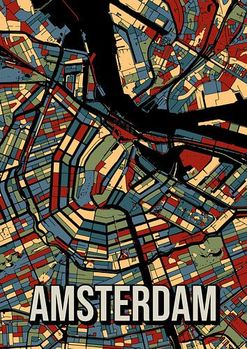 Amsterdam Aardetint Stadskaart Kaart