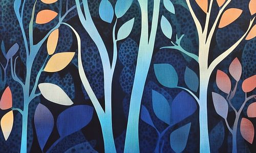 Blauw uur in het bos