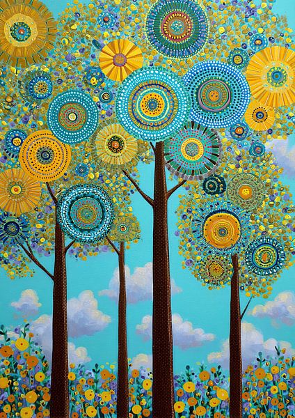 Colourful Trees | Bright Circle Forest by Flower Studio