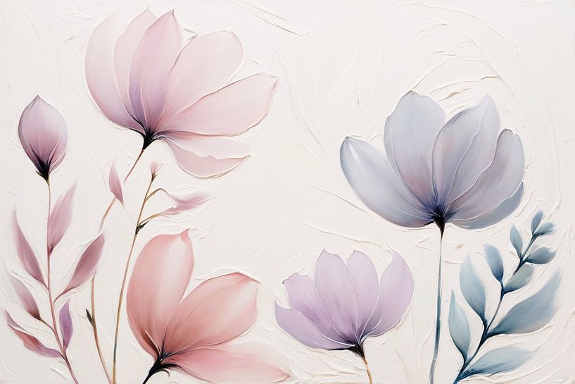 Dreamy minimalist floral art by Art & Soul Creations