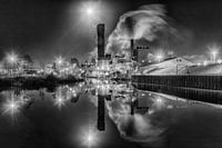 Suikerunie fabriek Vierverlaten Hoogkerk bij Groningen (zwart-wit)